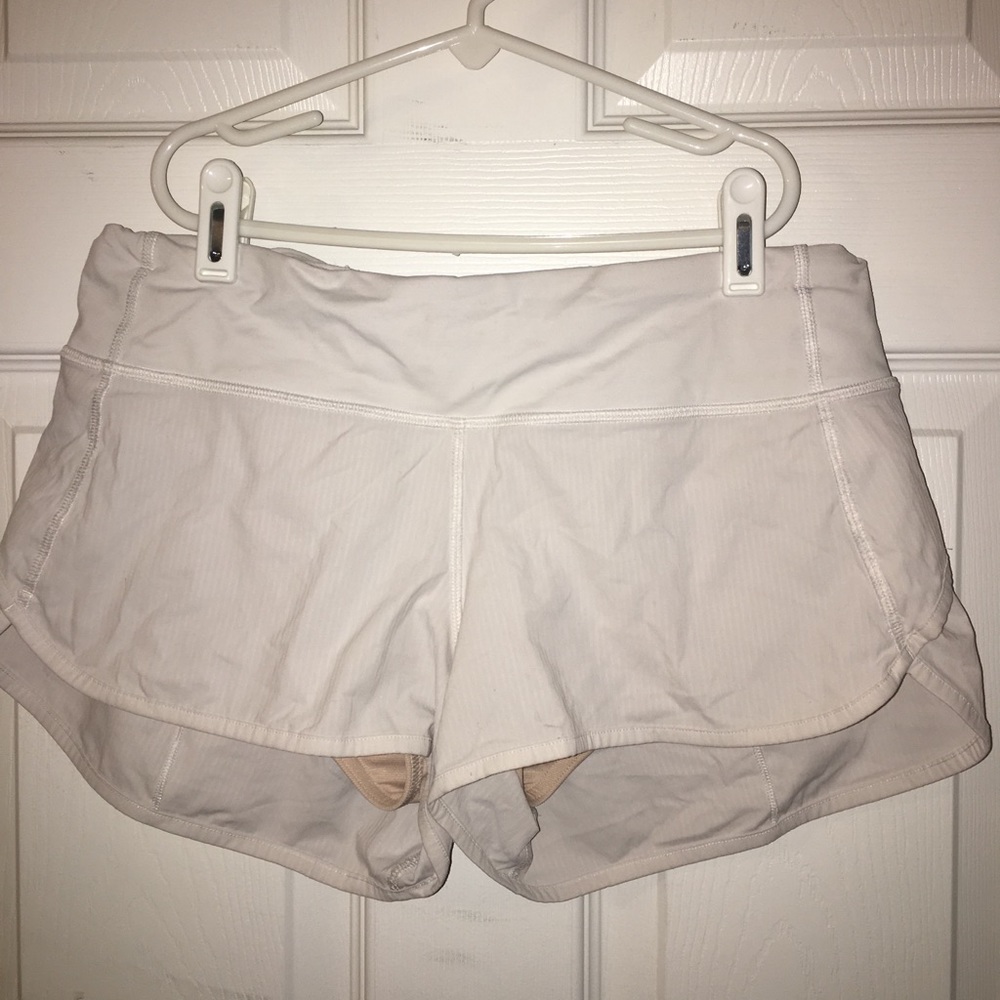 Lululemon White Speed Shorts
